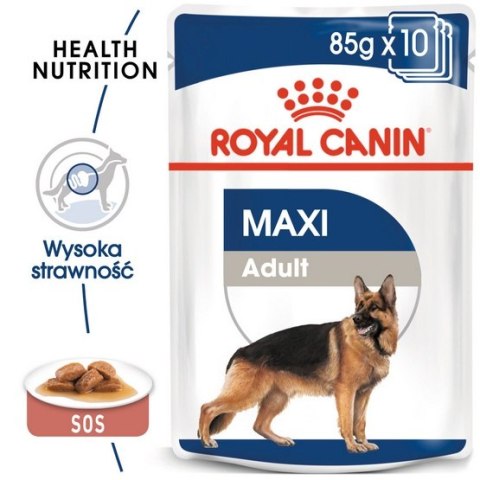 Royal Canin Maxi Adult karma mokra w sosie dla psów dorosłych, do 5 roku życia, ras dużych saszetka 140g Royal Canin Maxi Adult karma mokra w sosie dla psów dorosłych, do 5 roku życia, ras dużych saszetka 140g