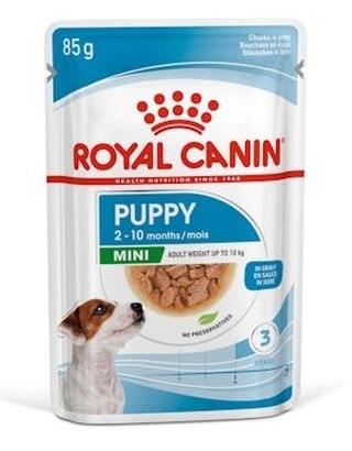 Royal Canin Mini Puppy karma mokra w sosie dla szczeniąt, od 2 do 10 miesiąca życia, ras małych saszetka 85g Royal Canin Mini Puppy karma mokra w sosie dla szczeniąt, od 2 do 10 miesiąca życia, ras małych saszetka 85g