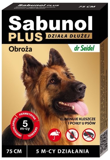 Sabunol Obroża Plus przeciw pchłom dla psa 75cm Sabunol Obroża Plus przeciw pchłom dla psa 75cm