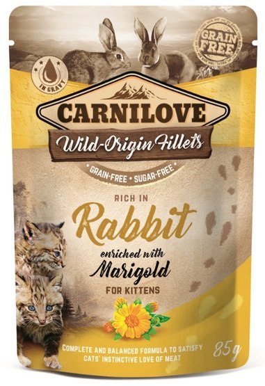 Carnilove Cat Rabbit & Marigold Kitten - królik i nagietek saszetka 85g Carnilove Cat Rabbit & Marigold Kitten - królik i nagietek saszetka 85g