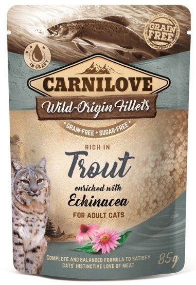 Carnilove Cat Trout & Echinacea - pstrąg i Echinacea saszetka 85g Carnilove Cat Trout & Echinacea - pstrąg i Echinacea saszetka 85g