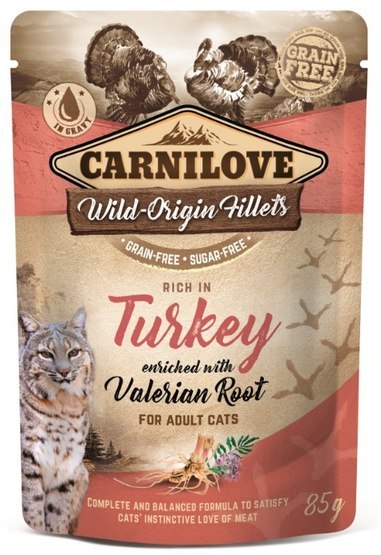 Carnilove Cat Turkey & Valerian Root - indyk i waleriana saszetka 85g Carnilove Cat Turkey & Valerian Root - indyk i waleriana saszetka 85g