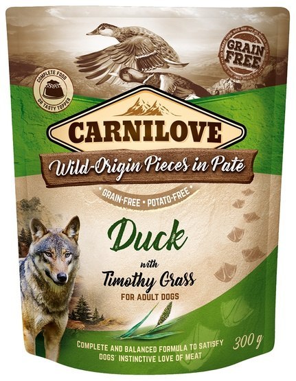 Carnilove Dog Duck & Timothy Grass - kaczka i tymotka łąkowa saszetka 300g Carnilove Dog Duck & Timothy Grass - kaczka i tymotka łąkowa saszetka 300g
