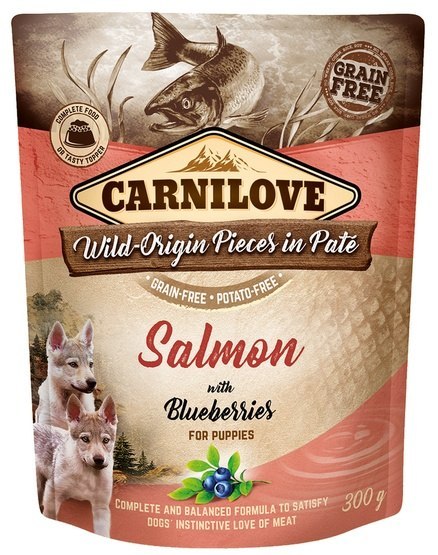 Carnilove Dog Salmon & Blueberries for Puppies - łosoś i jagody saszetka 300g Carnilove Dog Salmon & Blueberries for Puppies - łosoś i jagody saszetka 300g