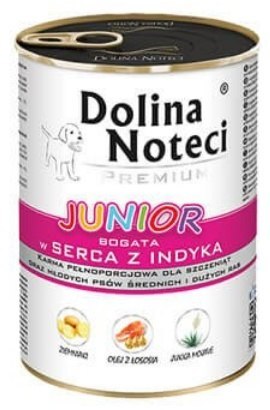 Dolina Noteci Premium Pies Junior Serca indyka puszka 400g Dolina Noteci Premium Pies Junior Serca indyka puszka 400g