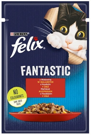 Felix Fantastic Wołowina w galaretce saszetka 85g Felix Fantastic Wołowina w galaretce saszetka 85g