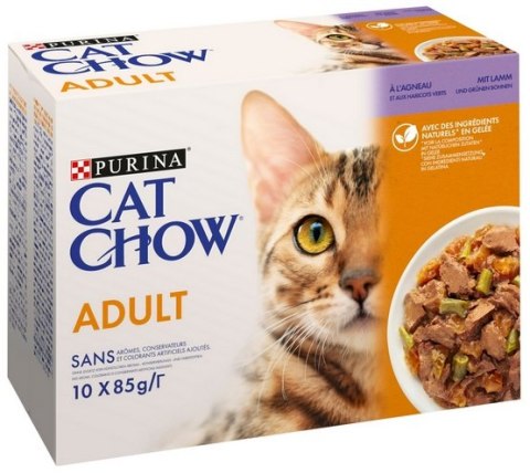 Purina Cat Chow Jagnięcina i zielona fasolka saszetki 10x85g Purina Cat Chow Jagnięcina i zielona fasolka saszetki 10x85g