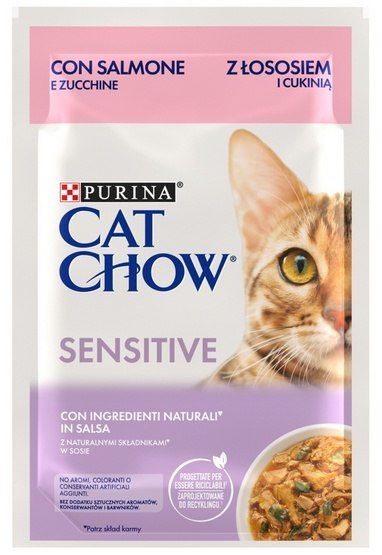 Purina Cat Chow Sensitive Łosoś saszetka 85g Purina Cat Chow Sensitive Łosoś saszetka 85g