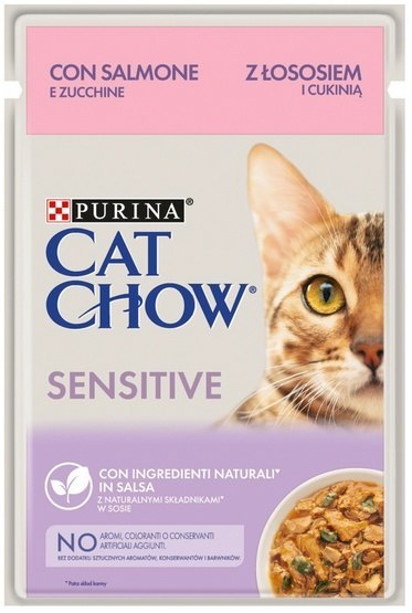 Purina Cat Chow Sensitive Łosoś saszetka 85g Purina Cat Chow Sensitive Łosoś saszetka 85g