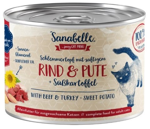 Sanabelle Wołowina, indyk i batat puszka 180g Sanabelle Wołowina, indyk i batat puszka 180g