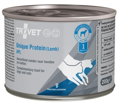 Trovet Unique Protein UPL Jagnięcina dla psa i kota puszka 200g Trovet Unique Protein UPL Jagnięcina dla psa i kota puszka 200g