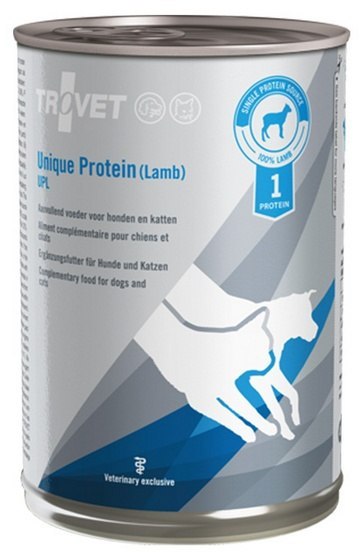 Trovet Unique Protein UPL Jagnięcina dla psa i kota puszka 400g Trovet Unique Protein UPL Jagnięcina dla psa i kota puszka 400g