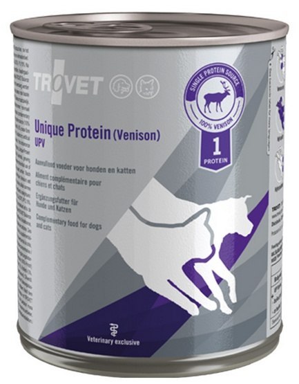 Trovet Unique Protein UPV Dziczyzna dla psa i kota puszka 800g Trovet Unique Protein UPV Dziczyzna dla psa i kota puszka 800g