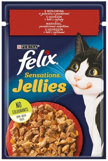Felix Sensations Wołowina w galaretce z pomidorami saszetka 85g Felix Sensations Wołowina w galaretce z pomidorami saszetka 85g