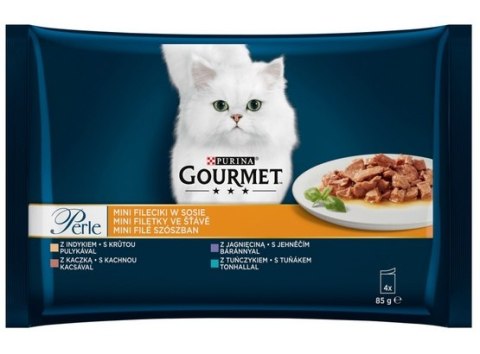 Gourmet Perle Indyk/Kaczka/Tuńczyk/Jagnięcina w sosie saszetki 4x85g Gourmet Perle Indyk/Kaczka/Tuńczyk/Jagnięcina w sosie saszetki 4x85g