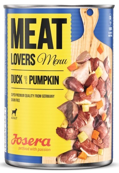 Josera Meat Lovers Menu Kaczka z dynią puszka 400g Josera Meat Lovers Menu Kaczka z dynią puszka 400g