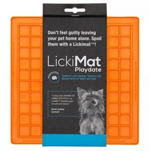 LickiMat Playdate Kwadrat miękki pomarańczowy LickiMat Playdate Kwadrat miękki pomarańczowy