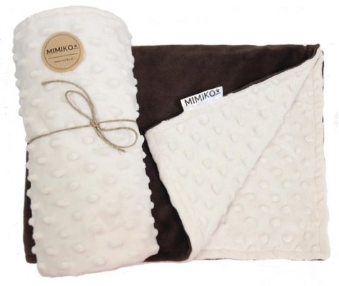 MIMIKO Pets Kocyk Minky-Dot 100x75cm jasny beż / brąz MIMIKO Pets Kocyk Minky-Dot 100x75cm jasny beż / brąz