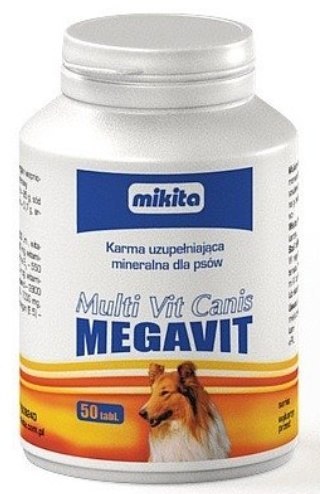 Mikita Megavit Multi-Vit Canis - witaminy, minerały i aminokwasy dla psów 50 tabl. Mikita Megavit Multi-Vit Canis - witaminy, minerały i aminokwasy dla psów 50 tabl.