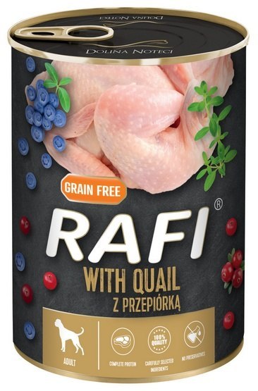 Rafi Pies Przepiórka puszka 400g Rafi Pies Przepiórka puszka 400g