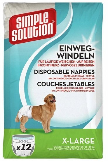 Simple Solution Pieluchy jednorazowe dla suczek XL 12szt. Simple Solution Pieluchy jednorazowe dla suczek XL 12szt.