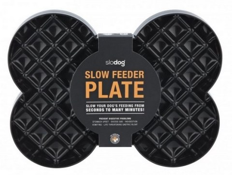SloDog Slow Feeder Plate Miska spowalniająca duża kość czarna SloDog Slow Feeder Plate Miska spowalniająca duża kość czarna