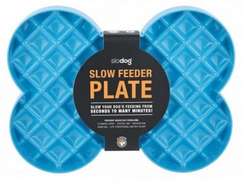 SloDog Slow Feeder Plate Miska spowalniająca duża kość turkusowa SloDog Slow Feeder Plate Miska spowalniająca duża kość turkusowa