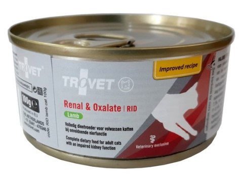 Trovet RID Renal & Oxalate dla kota jagnięcina puszka 100g Trovet RID Renal & Oxalate dla kota jagnięcina puszka 100g
