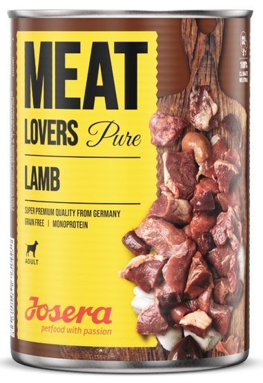Josera Meat Lovers Pure Jagnięcina puszka 400g Josera Meat Lovers Pure Jagnięcina puszka 400g
