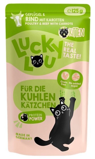 Lucky Lou Lifestage Kitten Drób i wołowina saszetka 125g Lucky Lou Lifestage Kitten Drób i wołowina saszetka 125g