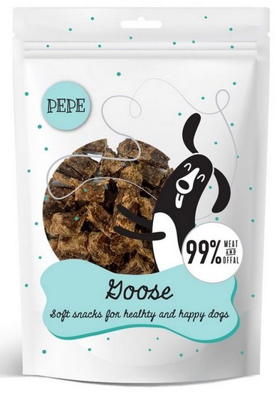 Paka Zwierzaka PEPE Mini Chunkies Goose (gęś) 70g Paka Zwierzaka PEPE Mini Chunkies Goose (gęś) 70g